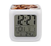 ERSTSNCK Hyper Realistic Dog Night Light Alarm Clock LED Display Alarms for Bedroom Smart Digital Alarm Clock Wtih 7 Colorful Ambient Lights Sleep Timer for Heavy Sleepers Simple Operation