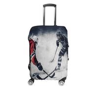ERSTSNCK Ice Hockey Art Luggage Suitcase Covers Elastic Washable Cute Luggage Protector Travel Suitcase Protective Cover For Adult (Fit 19-32 Inch Luggages), white, Small, Ice Hockey Art