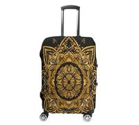 ERSTSNCK in Gold And Black Luggage Suitcase Covers Elastic Washable Cute Luggage Protector Travel Suitcase Protective Cover For Adult (Fit 19-32 Inch Luggages), white, L, In Gold and Black