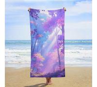 ERSTSNCK Iridescent Forest Beach Towel Oversized 31" X 63" Absorbent Towels Quick Dry Pool Towel Lightweight Bath Towels Sandproof Beach Blanket for Gym Swimming Sports Travel Gifts