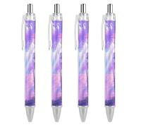 ERSTSNCK Iridescent Forest Black Ballpoint Pens Fine Point (0.5mm) Black Ink Pen Retractable Ball Point Pens with Comfortable Full Grip for Journaling, And Office Writing Ideal 4 PCS