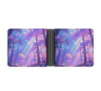 ERSTSNCK Iridescent Forest Wallet for Men Bifold Rfid Blocking Slim Money Clip Front Pocket Wallet Card Holder