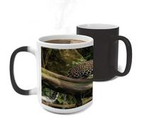 ERSTSNCK Jaguar Cat on Tree Trunk Waterfall Color Changing Mug Heat Changing Coffee Mug Funny Magic Cup Heat Sensitive Travel Mugs Novelty Coffee Cups Personalized Customized Gift for Men Women 11 Oz