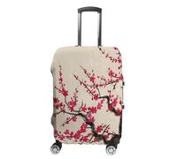 ERSTSNCK Japanese Floral Cherry Blossom Luggage Suitcase Covers Elastic Washable Cute Luggage Protector Travel Suitcase Protective Cover For Adult (Fit 19-32 Inch Luggages), white, M, Japanese Floral