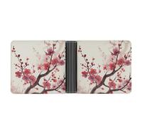 ERSTSNCK Japanese Spring Plum Floral Wallet for Men Bifold Rfid Blocking Slim Money Clip Front Pocket Wallet Card Holder