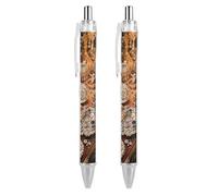 ERSTSNCK Jewelry Feast Black Ballpoint Pens Fine Point (0.5mm) Black Ink Pen Retractable Ball Point Pens with Comfortable Full Grip for Journaling, And Office Writing Ideal 2 PCS