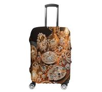 ERSTSNCK Jewelry Feast Luggage Suitcase Covers Elastic Washable Cute Luggage Protector Travel Suitcase Protective Cover For Adult (Fit 19-32 Inch Luggages) X-Large, white, L, Jewelry Feast
