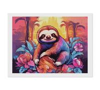 ERSTSNCK Jungle Sloth Diamond Painting Kits for Adults 12"x16" 5D Diamond Art Kits for Beginners DIY Full Drill Round Diamonds Gem Art Crafts Painting for Home Wall Decor