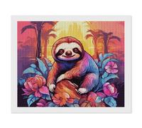 ERSTSNCK Jungle Sloth Diamond Painting Kits for Adults 16"x20" 5D Diamond Art Kits for Beginners DIY Full Drill Round Diamonds Gem Art Crafts Painting for Home Wall Decor