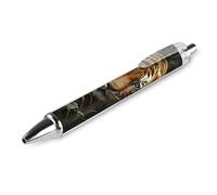 ERSTSNCK Jungle Tiger Black Ballpoint Pens Fine Point (0.5mm) Black Ink Pen Retractable Ball Point Pens with Comfortable Full Grip for Journaling, And Office Writing Ideal 1 PCS