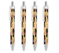 ERSTSNCK Labrador Retriever Dogs Black Ballpoint Pens Fine Point (0.5mm) Black Ink Pen Retractable Ball Point Pens with Comfortable Full Grip for Journaling, And Office Writing Ideal 4 PCS