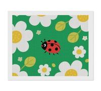 ERSTSNCK Ladybug Flower Print Diamond Painting Kits for Adults 16"x20" 5D Diamond Art Kits for Beginners DIY Full Drill Round Diamonds Gem Art Crafts Painting for Home Wall Decor