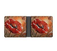 ERSTSNCK Ladybug Petal Wallet for Men Bifold Rfid Blocking Slim Money Clip Front Pocket Wallet Card Holder