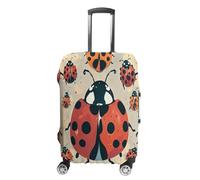 ERSTSNCK Ladybugs Pattern Infinite Speckled Luggage Suitcase Covers Elastic Washable Cute Luggage Protector Travel Suitcase Protective Cover For Adult (Fit 19-32 Inch Luggages) X-Large, white, L
