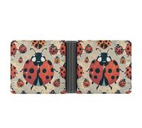 ERSTSNCK Ladybugs Pattern Infinite Speckled Wallet for Men Bifold Rfid Blocking Slim Money Clip Front Pocket Wallet Card Holder
