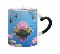 ERSTSNCK Lake Floating Color Changing Mug Heat Changing Coffee Mugs Funny Magic Cup Heat Sensitive Travel Mug Novelty Coffee Cups Personalized Customized Gift Idea for Men & Women 11 Oz