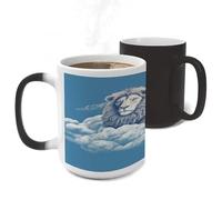 ERSTSNCK Lamb with A Lion On The Clouds Color Changing Mug Heat Changing Coffee Mug Funny Magic Cup Heat Sensitive Travel Mugs Novelty Coffee Cups Personalized Customized Gift for Men Women 11 Oz
