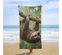 ERSTSNCK Lazy Sloth Beach Towel Oversized 31" X 63" Absorbent Towels Quick Dry Pool Towel Lightweight Bath Towels Sandproof Beach Blanket for Gym Swimming Sports Travel Gifts