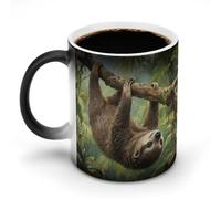 ERSTSNCK Lazy Sloth Color Changing Mug 11 Oz Heat Changing Coffee Mugs Funny Magic Cup Heat Sensitive Ceramics Mug Novelty Coffee Cups Personalized Customized Gift Idea for Men & Women