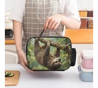 ERSTSNCK Lazy Sloth Insulated Lunch Bag for Women Lunch Box Large Capacity, Leakproof Tote with Detachable Handles- 5-Hour Cold/Hot Retention Cooler Bag for Office, Picnic, Camping