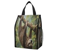 ERSTSNCK Lazy Sloth Insulated Lunch Bag Leakproof Insulated Cooler Bags Reusable Cooler Tote Foldable Lunchbox for Adult Women Men for Work Travel Picnic