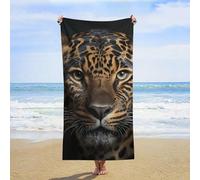 ERSTSNCK Leopard Beach Towel Oversized 31" X 63" Absorbent Towels Quick Dry Pool Towel Lightweight Bath Towels Sandproof Beach Blanket for Gym Swimming Sports Travel Gifts