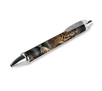 ERSTSNCK Leopard Black Ballpoint Pens Fine Point (0.5mm) Black Ink Pen Retractable Ball Point Pens with Comfortable Full Grip for Journaling, And Office Writing Ideal 1 PCS