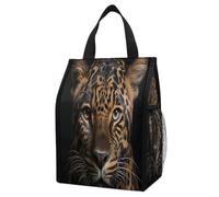ERSTSNCK Leopard Insulated Lunch Bag Leakproof Insulated Cooler Bags Reusable Cooler Tote Foldable Lunchbox for Adult Women Men for Work Travel Picnic
