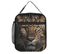 ERSTSNCK Leopard Lunch Bag for Adults Reusable Insulated Lunchbox Leakproof Small Lunch Box Tote for Men & Women Portable Food Cooler Bag for Work, Office, Picnics