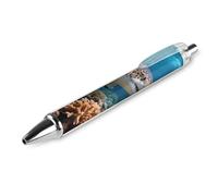 ERSTSNCK Leopard Shark Black Ballpoint Pens Fine Point (0.5mm) Black Ink Pen Retractable Ball Point Pens with Comfortable Full Grip for Journaling, And Office Writing Ideal 1 PCS