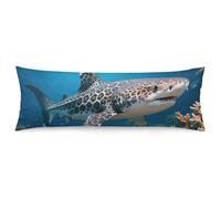 ERSTSNCK Leopard Shark Body Pillow Pillowcase 20"x54" Lumbar Throw Pillow Covers with Hidden Zipper Breathable & Cozy Full Long Bodypillow Case Cover for Sleeping Bedroom Couch Sofa Decor