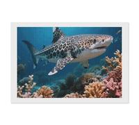 ERSTSNCK Leopard Shark Diamond Painting Kits for Adults 8"x12" 5D Diamond Art Kits for Beginners DIY Full Drill Round Diamonds Gem Art Crafts Painting for Home Wall Decor
