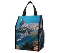 ERSTSNCK Leopard Shark Insulated Lunch Bag Leakproof Insulated Cooler Bags Reusable Cooler Tote Foldable Lunchbox for Adult Women Men for Work Travel Picnic