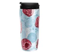 ERSTSNCK Light Blue Pattern 12 Oz Travel Coffee Mug Vacuum Insulated Travel Mug Leakproof Cup with Lid Reusable Coffee Tumbler for Hot And Cold Drinks, Gift for Men And Women