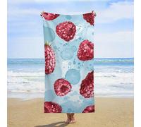 ERSTSNCK Light Blue Pattern Beach Towel Oversized 31" X 63" Absorbent Towels Quick Dry Pool Towel Lightweight Bath Towels Sandproof Beach Blanket for Gym Swimming Sports Travel Gifts