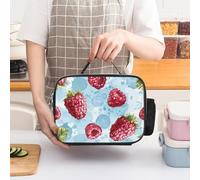 ERSTSNCK Light Blue Pattern Insulated Lunch Bag for Women Lunch Box Large Capacity, Leakproof Tote with Detachable Handles- 5-Hour Cold/Hot Retention Cooler Bag for Office, Picnic, Camping