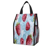 ERSTSNCK Light Blue Pattern Insulated Lunch Bag Leakproof Insulated Cooler Bags Reusable Cooler Tote Foldable Lunchbox for Adult Women Men for Work Travel Picnic