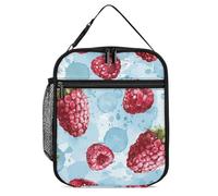 ERSTSNCK Light Blue Pattern Lunch Bag for Adults Reusable Insulated Lunchbox Leakproof Small Lunch Box Tote for Men & Women Portable Food Cooler Bag for Work, Office, Picnics