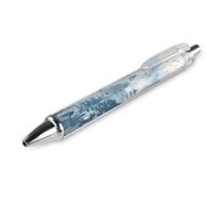 ERSTSNCK Light Gray Gradient Black Ballpoint Pens Fine Point (0.5mm) Black Ink Pen Retractable Ball Point Pens with Comfortable Full Grip for Journaling, And Office Writing Ideal 1 PCS