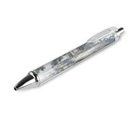 ERSTSNCK Light Gray Pine Black Ballpoint Pens Fine Point (0.5mm) Black Ink Pen Retractable Ball Point Pens with Comfortable Full Grip for Journaling, And Office Writing Ideal 1 PCS