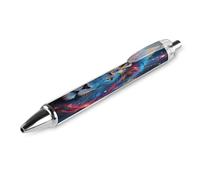 ERSTSNCK Lion in Mystical Starry Night Black Ballpoint Pens Fine Point (0.5mm) Black Ink Pen Retractable Ball Point Pens with Comfortable Full Grip for Journaling, And Office Writing Ideal 1 PCS
