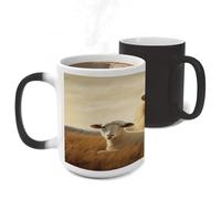 ERSTSNCK Lion Sheep Color Changing Mug Heat Changing Coffee Mug Funny Magic Cup Heat Sensitive Travel Mugs Novelty Coffee Cups Personalized Customized Gift for Men Women 11 Oz
