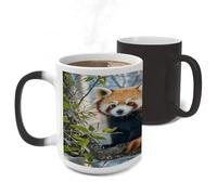 ERSTSNCK Little Red Panda Color Changing Mug Heat Changing Coffee Mug Funny Magic Cup Heat Sensitive Travel Mugs Novelty Coffee Cups Personalized Customized Gift for Men Women 11 Oz