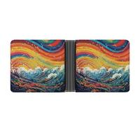 ERSTSNCK Lively Sea View Wallet for Men Bifold Rfid Blocking Slim Money Clip Front Pocket Wallet Card Holder