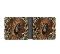 ERSTSNCK Longhorn Beetle Bark Wallet for Men Bifold Rfid Blocking Slim Money Clip Front Pocket Wallet Card Holder