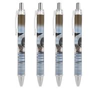 ERSTSNCK Loon Birds Black Ballpoint Pens Fine Point (0.5mm) Black Ink Pen Retractable Ball Point Pens with Comfortable Full Grip for Journaling, And Office Writing Ideal 4 PCS