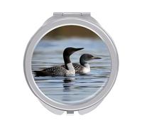 ERSTSNCK Loon Birds Compact Mirror for Purse Double-Sided 1x/2x Magnifying Metal Pocket Makeup Mirrors Folding Mini Vanity Mirror Handheld Round Travel Cosmetic Mirrors for Women