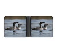 ERSTSNCK Loon Birds Wallet for Men Bifold Rfid Blocking Slim Money Clip Front Pocket Wallet Card Holder
