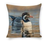 ERSTSNCK Loon Nature Birds Pillow Covers 18"x18" Linen Throw Pillow Covers - Double Sided Decorative Square Cushion Cases for Sofa, Bed, Chair (No Insert Included)