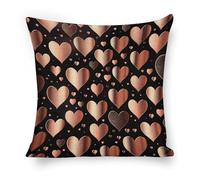 ERSTSNCK Love Heart Pillow Covers 18"x18" Linen Throw Pillow Covers - Double Sided Decorative Square Cushion Cases for Sofa, Bed, Chair (No Insert Included)